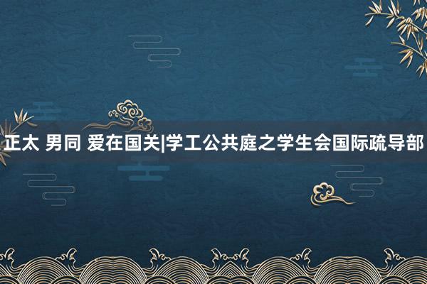 正太 男同 爱在国关|学工公共庭之学生会国际疏导部