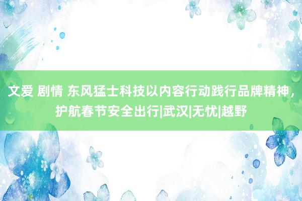 文爱 剧情 东风猛士科技以内容行动践行品牌精神，护航春节安全出行|武汉|无忧|越野