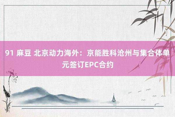 91 麻豆 北京动力海外：京能胜科沧州与集合体单元签订EPC合约