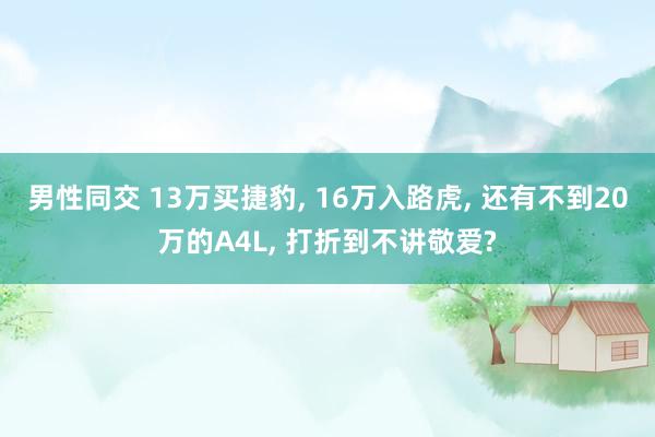 男性同交 13万买捷豹， 16万入路虎， 还有不到20万的A4L， 打折到不讲敬爱?