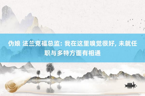伪娘 法兰克福总监: 我在这里嗅觉很好， 未就任职与多特方面有相通